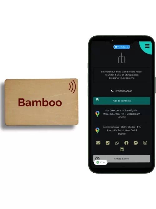 NFC Business Card in Bamboo Material