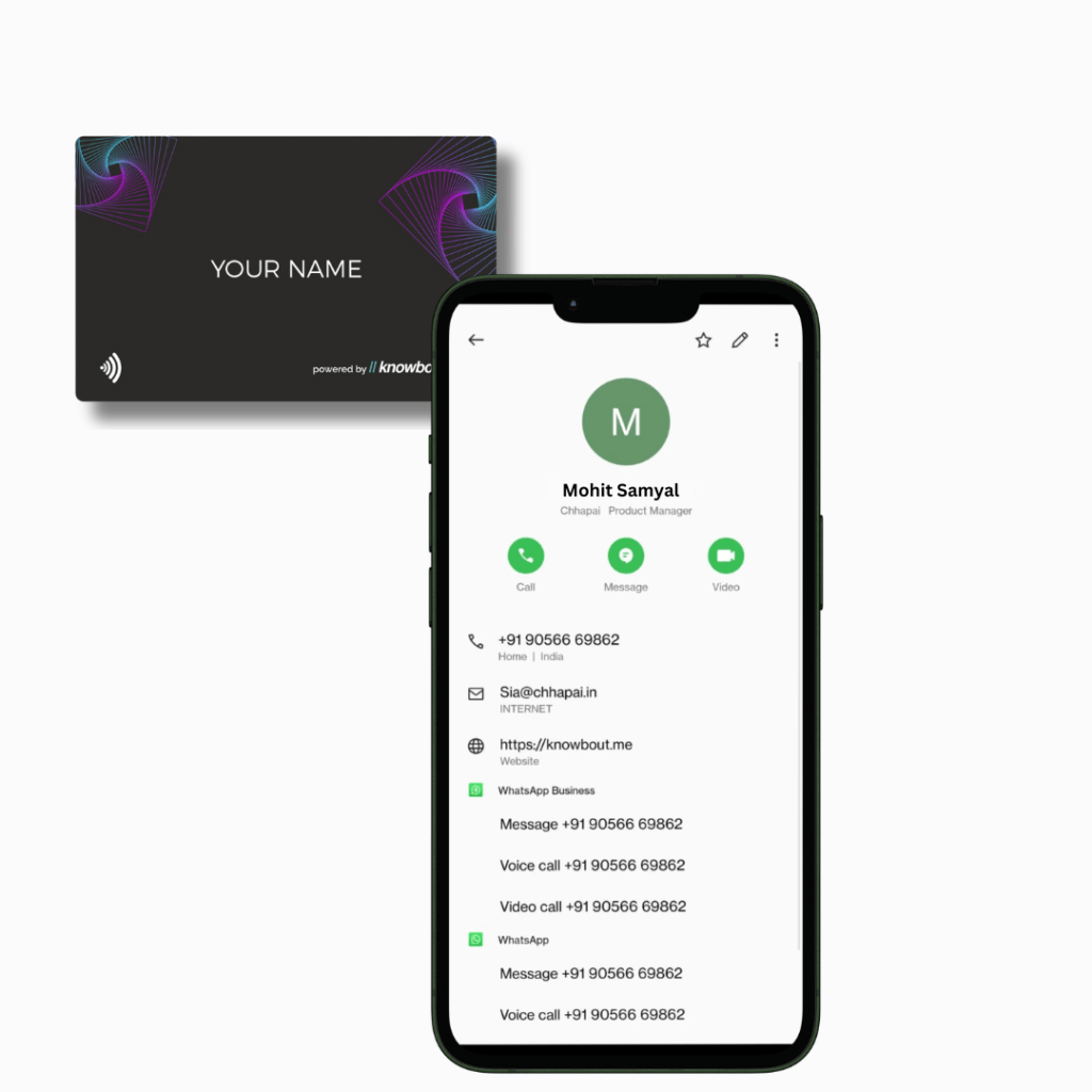 NFC Business Cards with VCard Feature