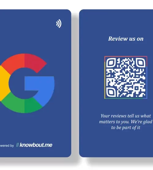 NFC Google review card Blue PVC Material