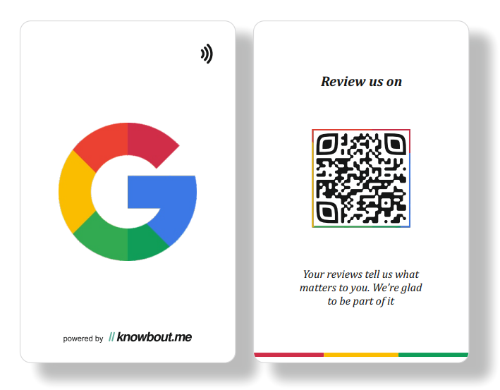 Google review white cards