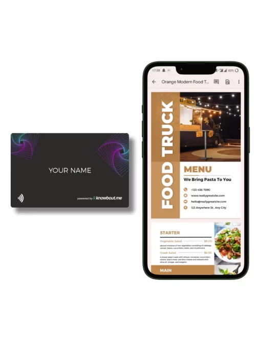 NFC Menu Card in PVC material